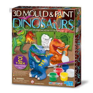 Виготовлення іграшок: Набір для створення 3D-фігурок з гіпсу «Динозаври», 4M