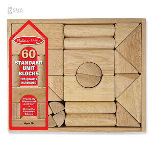 Дерев'яні конструктори: Набір дерев'яних блоків «Архітектор», 60 дет., Melissa & Doug