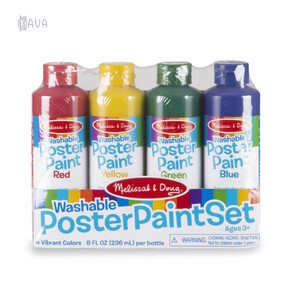 Товары для рисования: Набор красок в крупных банках, 4 цвета, Melissa & Doug