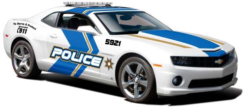 Машинки: Модель автомобілів 2010 Chevrolet Camaro SS RS Police (білий), 1:24