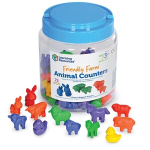 Початкова математика: Набір фігурок тварин на фермі "Мами і малюки" (72 шт.) Learning Resources