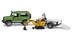 Набір ігровий: автомобіль Land Rover Defender з причепом, міні-екскаватор CAT та фігурка, Bruder дополнительное фото 1.