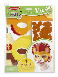 Ігри та іграшки: Набір для створення масок «Тварини сафарі», 4 шт., Melissa & Doug