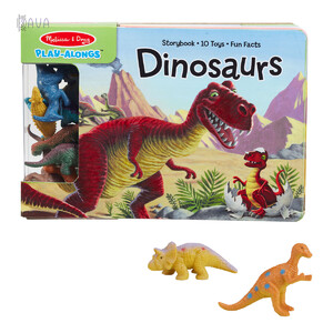 Динозавры: Игровой набор: фигурки динозавров и книга, Melissa & Doug
