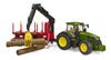 Игровой трактор John Deere 1:16 с прицепом-лесовозом и манипулятором, Bruder