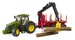 Игровой трактор John Deere 1:16 с прицепом-лесовозом и манипулятором, Bruder дополнительное фото 3.