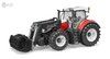 Трактор Steyr 6300 Terrus CVT з фронтальним навантажувачем білий, червоний, Bruder