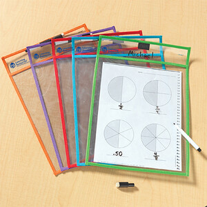 Органайзери з кишенями: Папки для занять «Пиши і витирай» (5 шт. в наборі з маркерами), Learning Resources