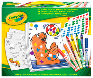Дневники, раскраски и наклейки: Набор для раскрашивания с фломастерами и наклейками (600+), Crayola