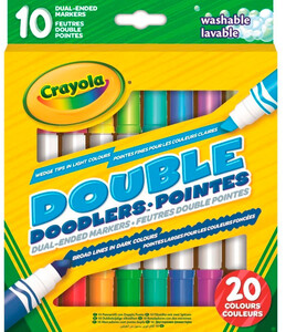 Товари для малювання: Двосторонні змиваються фломастери Double Doodlers (10 штук, 20 кольорів), Crayola