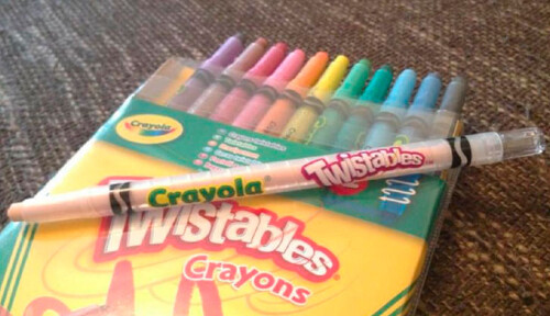 Товары для рисования: Выкручивающиеся цветные восковые мелки (12 шт), Crayola