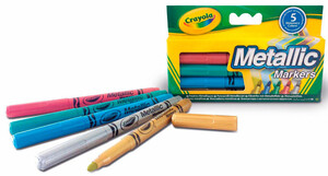 Фломастери кольору металік (5 шт), Crayola