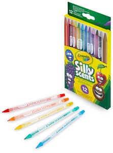 Товари для малювання: Викручуються ароматизовані кольорові олівці (12 шт), Silly Scents, Crayola