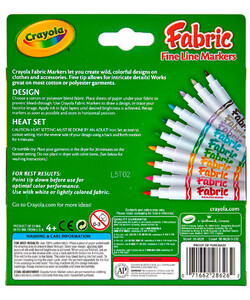 Фломастеры для рисования по ткани (10 шт), Crayola