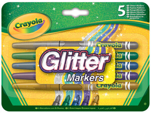 Товары для рисования: Фломастеры с блестками Glitter Markers (5 шт), Crayola