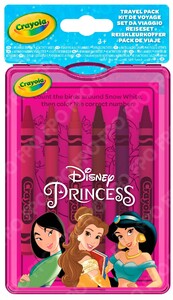 Товары для рисования: Набор для путешествий Disney Princess с раскрасками и смываемыми восковыми мелками, Crayola