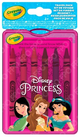 Товары для рисования: Набор для путешествий Disney Princess с раскрасками и смываемыми восковыми мелками, Crayola