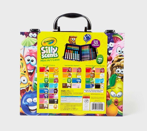 Товары для рисования: Маленький набор для творчества в кейсе с восковыми мелками и фломастерами, Silly Scents, Crayola