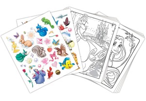 Щоденники, розмальовки та наліпки: Книга-розмальовка з наклейками Диснеевские принцеси (32 сторінки, 50 наклейок), Crayola