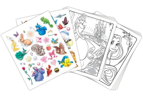 Щоденники, розмальовки та наліпки: Книга-розмальовка з наклейками Диснеевские принцеси (32 сторінки, 50 наклейок), Crayola