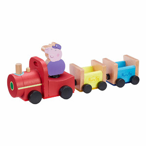 Железные дороги и поезда: Деревянный игровой набор «Паровозик дедушки Пеппы», Peppa Pig