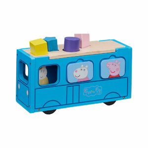 Розвивальні іграшки: Дерев'яний ігровий набір-сортер «Шкільний автобус Пеппи», Peppa Pig