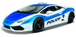 Машинки: Модель автомобиля Lamborghini Huracan LP 610-4, бело-синий, Police, 1:24