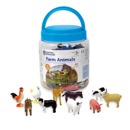 Тварини: Фігурки тварин "На фермі" (60 шт.), Learning Resources