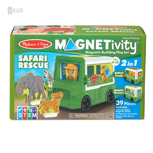 Пазлы и головоломки: Игровой магнитный набор «Спасательная машина в Сафари», Melissa & Doug