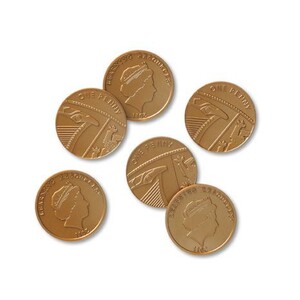 Математика и геометрия: Игрушечные деньги "Монеты по 1 британских пенни" (100 шт.) Learning Resources