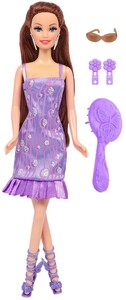 Ігри та іграшки: Лялька Ася шатенка в фіолетовій сукні ТМ Ася серія Модні зачіски