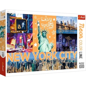 Ігри та іграшки: Пазл «Неонові малюнки: місто Нью-Йорк», 1000 ел., Trefl