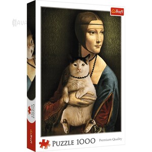 Пазли і головоломки: Пазл «Дама з котом», 1000 ел., Trefl
