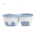 Набор детской посуды: ложечка и двухкамерная мисочка, голубая, BabyOno дополнительное фото 2.