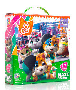 Игры и игрушки: Макси пазлы Vladi Toys 44 Котенка В городе укр