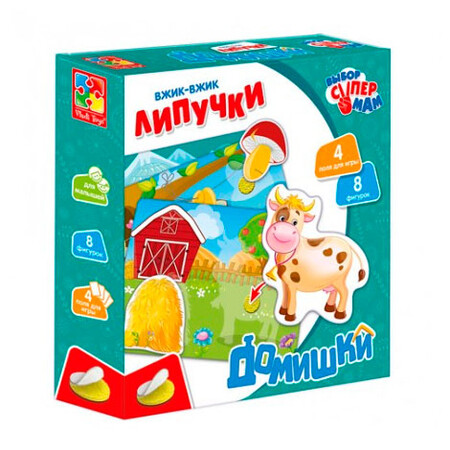 Головоломки и логические игры: Настольная игра Vladi Toys Вжик-вжик Липучки Домики рус