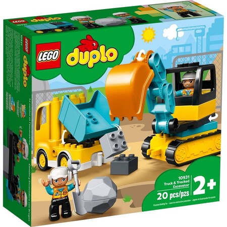 Набори LEGO: Конструктор LEGO DUPLO Вантажівка та гусеничний екскаватор 10931