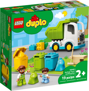Ігри та іграшки: Конструктор LEGO DUPLO Сміттєвоз та сміттєпереробка 10945