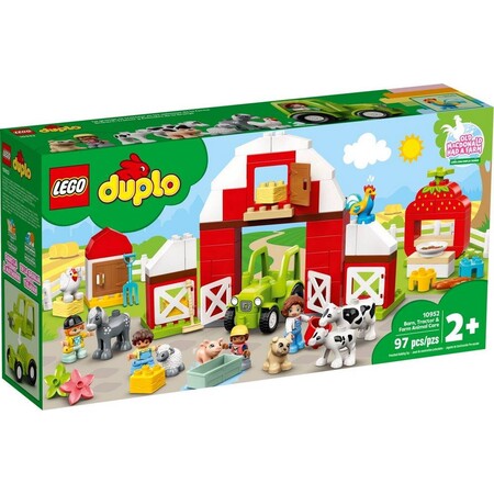 Наборы LEGO: Конструктор LEGO DUPLO Фермерский трактор, домик и животные 10952