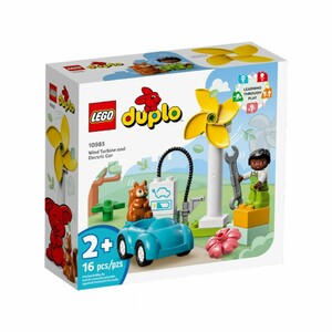 Игры и игрушки: Конструктор LEGO DUPLO Вітрова турбіна та електромобіль 10985