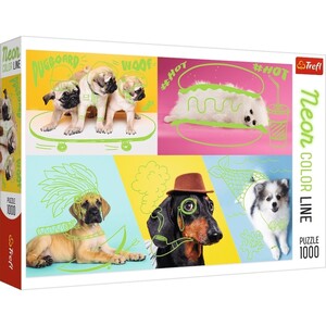 Игры и игрушки: Пазл «Неоновые рисунки: собачки», 1000 эл., Trefl