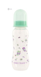 Поильники, бутылочки, чашки: Бутылочка для кормления с талией и силиконовой соской, Baby team (мятный, 250 мл)