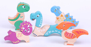 Деревянные конструкторы: Деревянная игрушка-конструктор Wumba Динозавры 5 фигурок