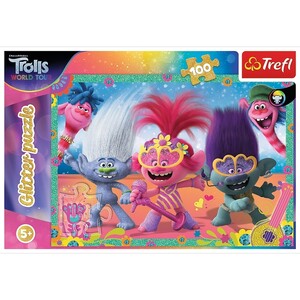 Ігри та іграшки: Пазл з блискітками «Веселі тролі», 100 ел., Trefl