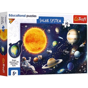 Пазлы и головоломки: Пазл учебный «Солнечная система, англ. язык», 70 эл., Trefl