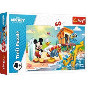 Пазлы и головоломки: Пазл «Дисней Микки Маус: пляжный день», 60 эл., Trefl