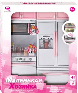 Игры и игрушки: Кухня кукольная со световыми и звуковыми эффектами, Маленькая хозяюшка 4 (розовая), QunFengToys