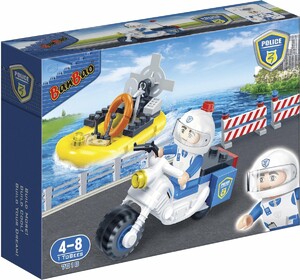 Ігри та іграшки: Конструктор Поліцейський мотоцикл і човен», 62 ел. Banbao