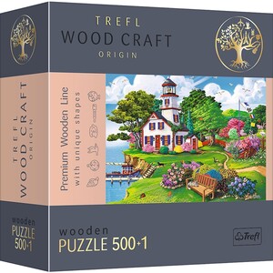 Ігри та іграшки: Пазл дерев'яний «Пристань влітку», фігурні деталі, 500+1 ел., Trefl