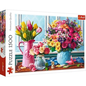 Классические: Пазл «Цветы в вазах», 1500 эл., Trefl